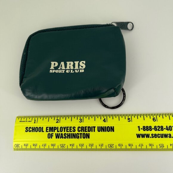 VINTAGE 80s PARIS SPORT CLUB NYLON ZIP BAG CHARM CREDIT CARD + CASH STASH POUCH - Picture 15 of 15